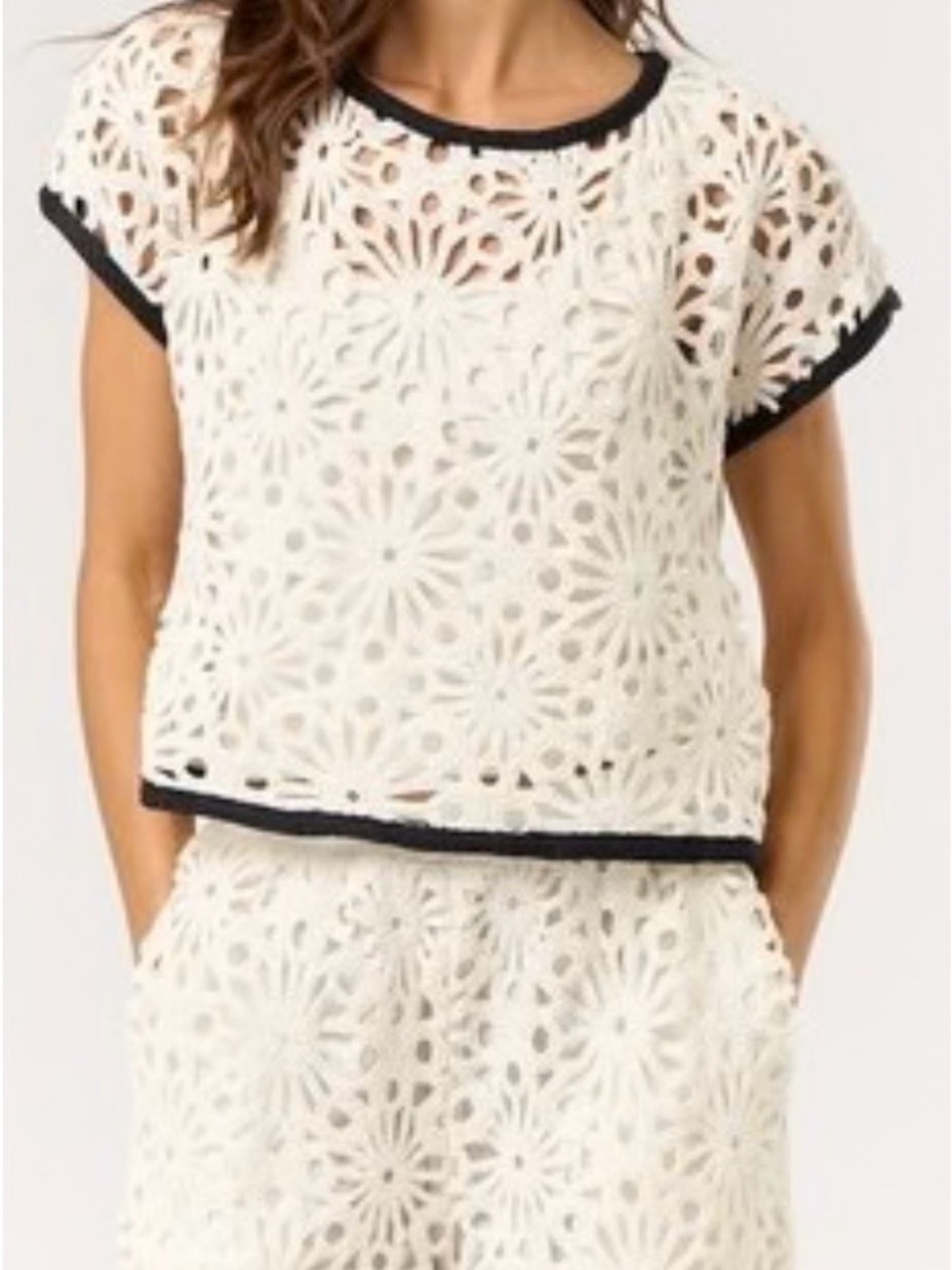 Contrast Edge Crochet Set S/M
